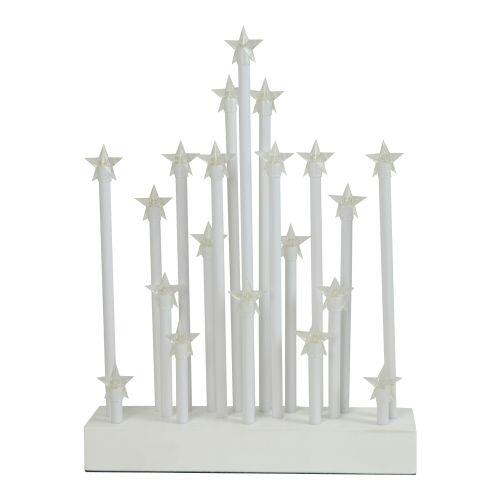 svícen vánoční el.20 svíček LED,teplá BÍ,hvězda,dřev.BÍ,22,3x29,5x5cm,do zásuvky 0.65Kg MAT MAXMIX Sklad14 791889