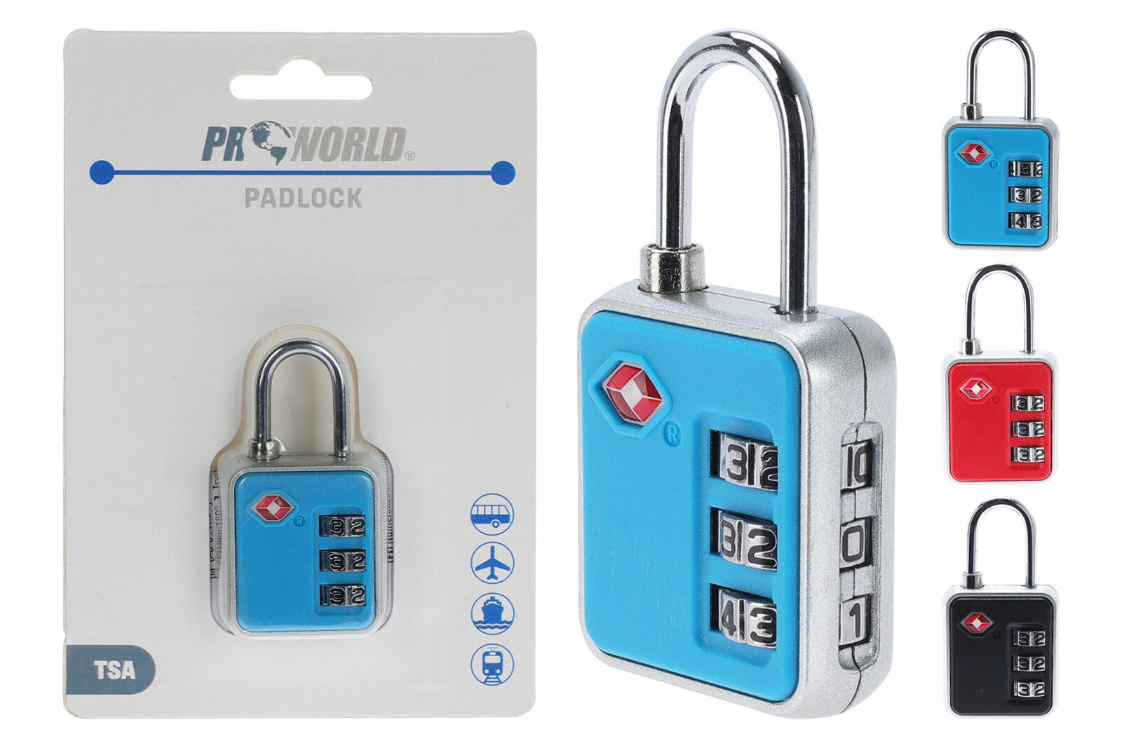 zámek visací TSA 32x15x63mm cestovní mix barev 0.05 Kg MTA MAXMIX Sklad14 385470