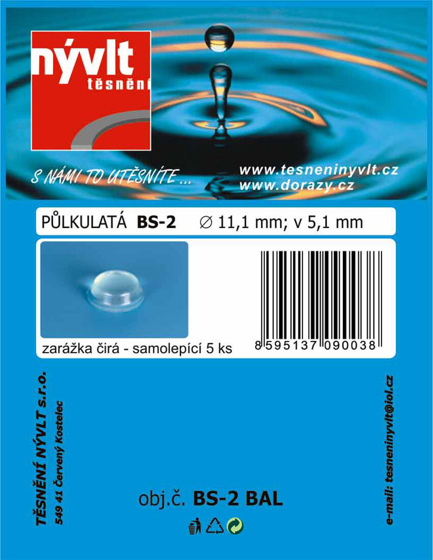 doraz samolep.půlkul.pr.11,1x5,1mm TRA  BS-2 (5ks) 0.00 Kg MTA MAXMIX Sklad14 606810