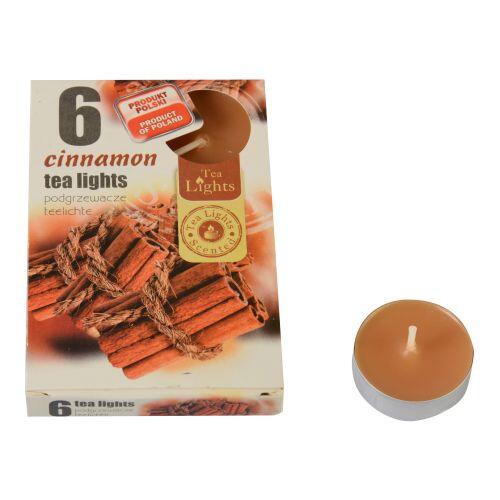 svíčka čajová vonná SKOŘICE (6ks) (hoří 6x3-4hod) 0.07 Kg MTA MAXMIX Sklad14 716107