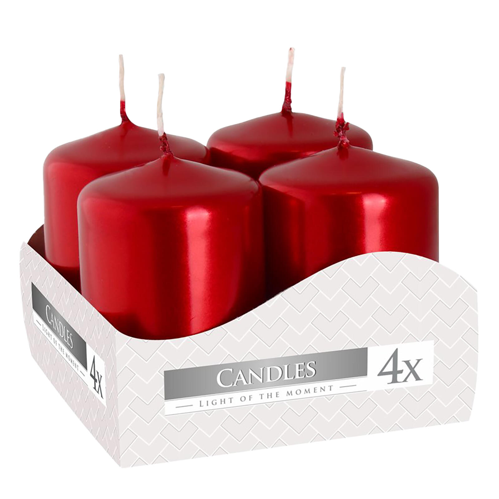 svíčka adventní 60x40mm ČRV metalická lesk. (4ks) 0.25 Kg MTA MAXMIX Sklad14 716163