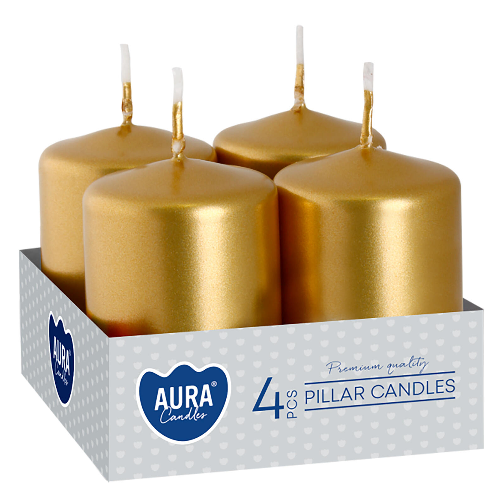 svíčka adventní 60x40mm ZLA metalická lesk. (4ks) 0.22 Kg MTA MAXMIX Sklad14 716173 5908260613679