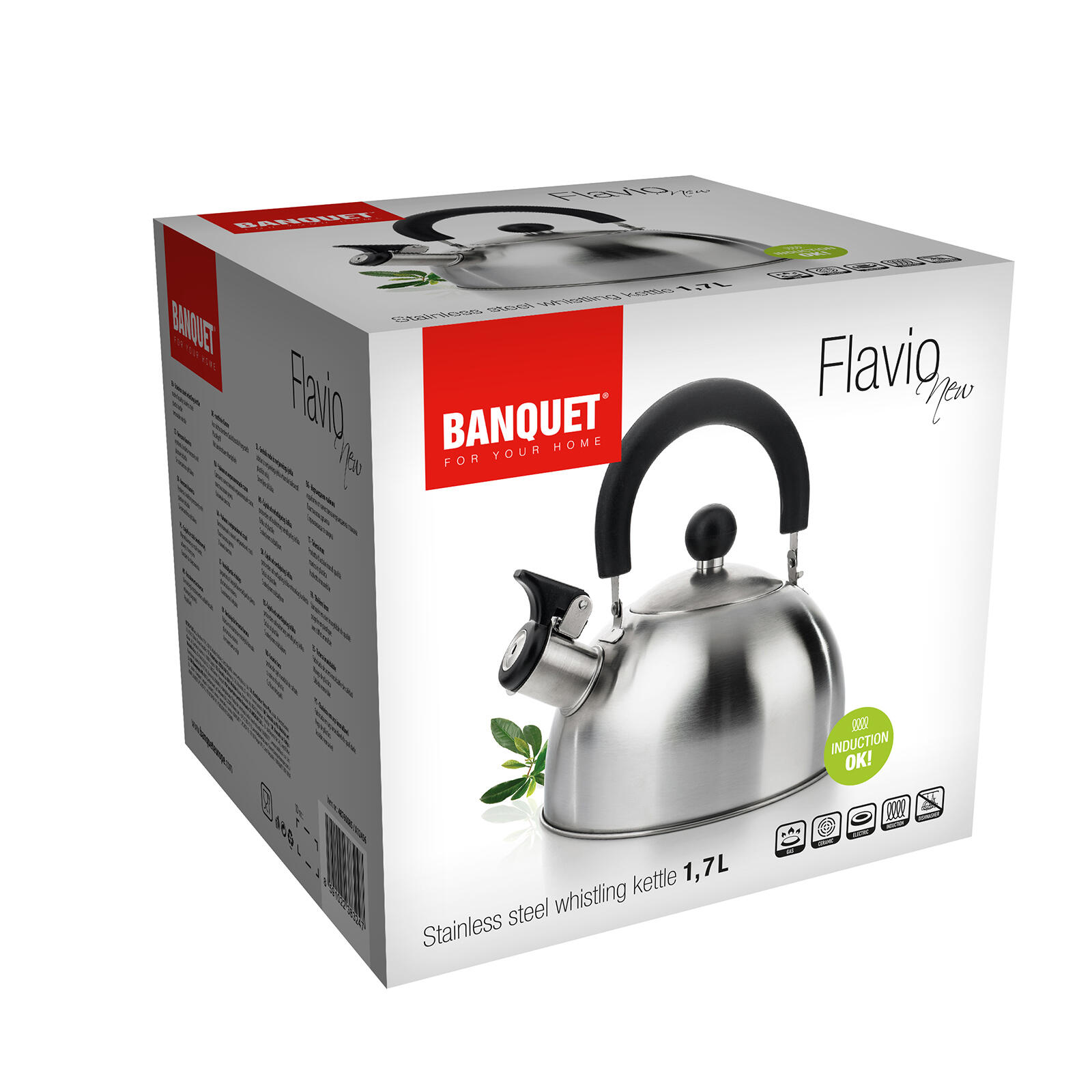 konvice 1,7l FLAVIO NEW nerez, indukce 0.46 Kg MTA MAXMIX Sklad14 369366