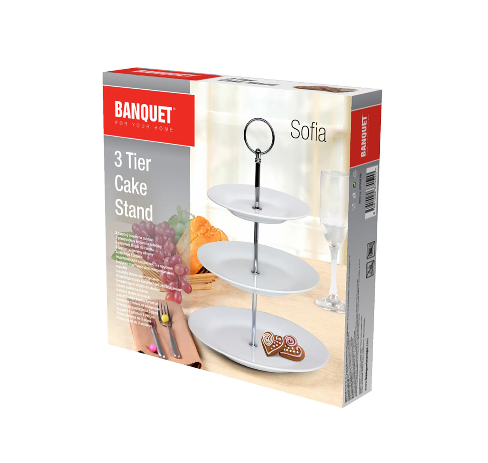 podnos 3 patra kulatý SOFIA porcelán BÍ 1.16 Kg MTA MAXMIX Sklad14 369372