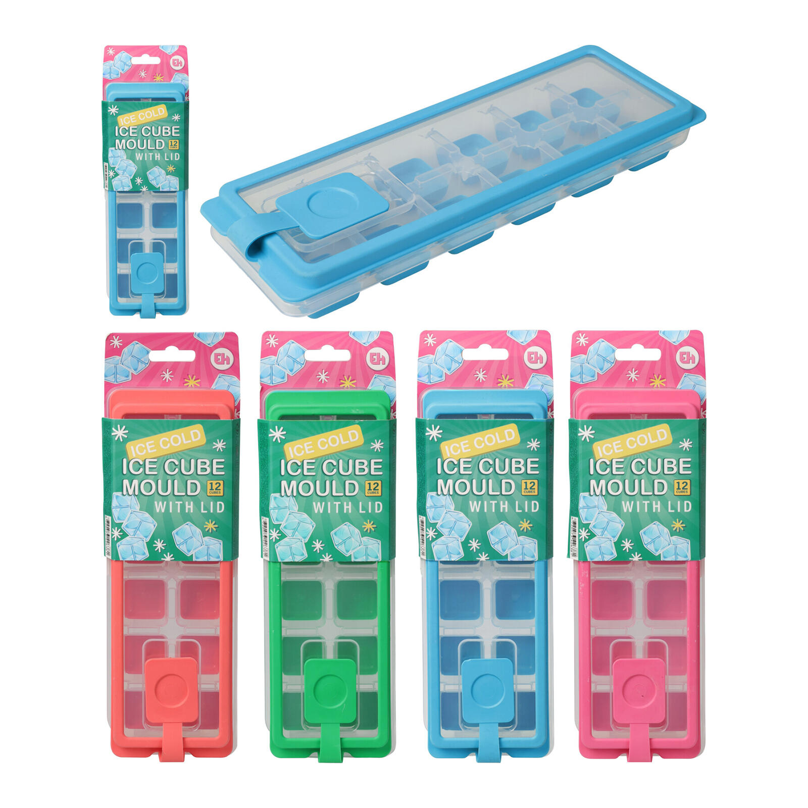 forma na led kostky (12x) 26x9,5x3cm PH s víčkem mix barev 0.11 Kg MTA MAXMIX Sklad14 385599