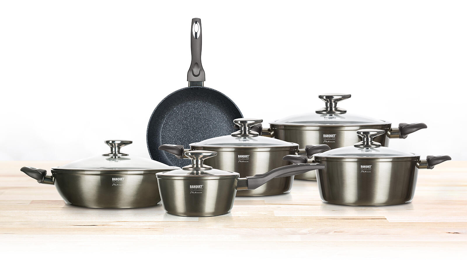 Sada nádobí Metallic Platinum 11 ks – nepřilnavý povrch, indukce