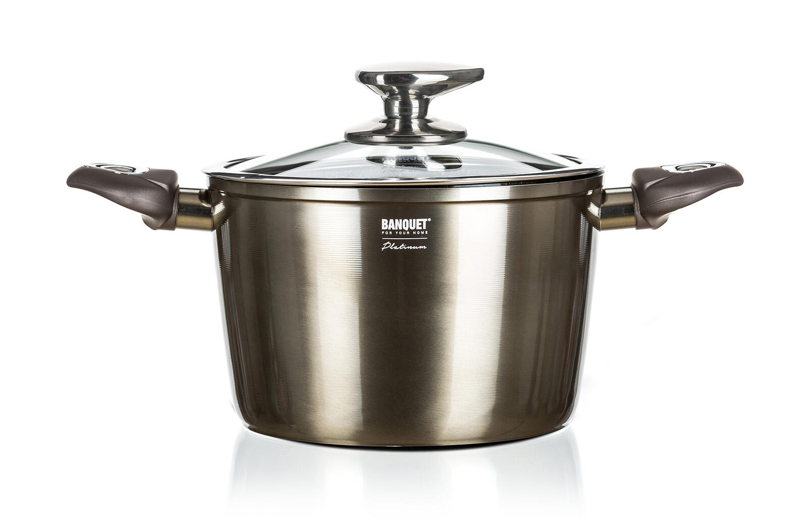 hrnec 20x13,5cm 3,6l nepřiln.povrch METALLIC PLATINUM se skl.pokli 1.6 Kg MTA MAXMIX Sklad14 369386