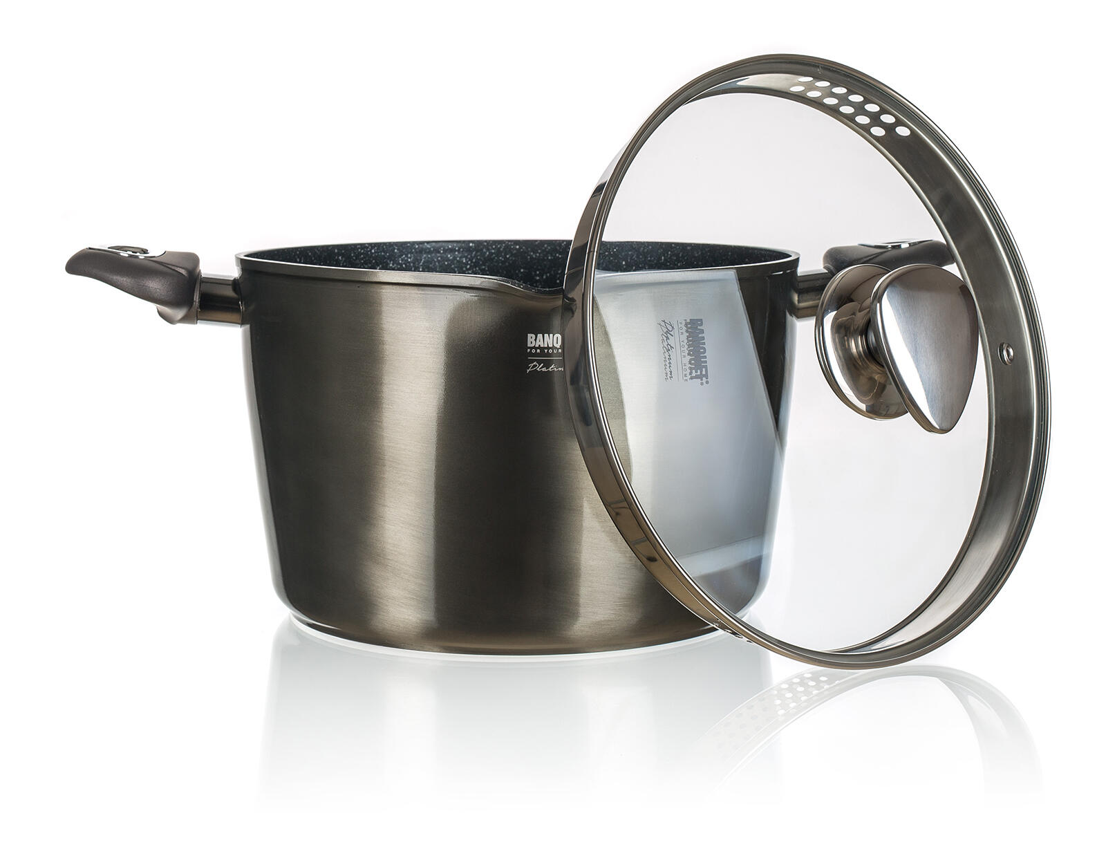 hrnec 24x14,5cm 6,2l nepřiln.povrch METALLIC PLATINUM