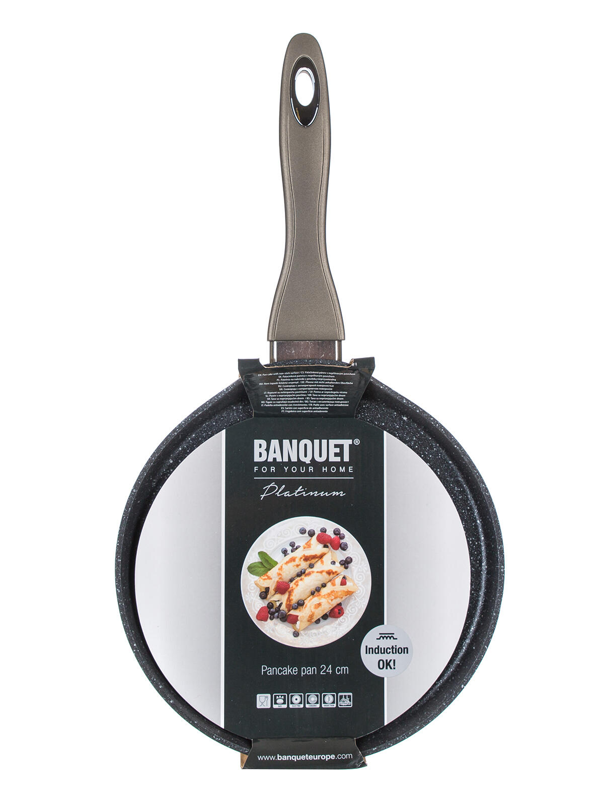 pánev na palačinky 24x1,6cm nepřiln.povrch METALLIC PLATINUM 0.67 Kg MTA MAXMIX Sklad14 369390