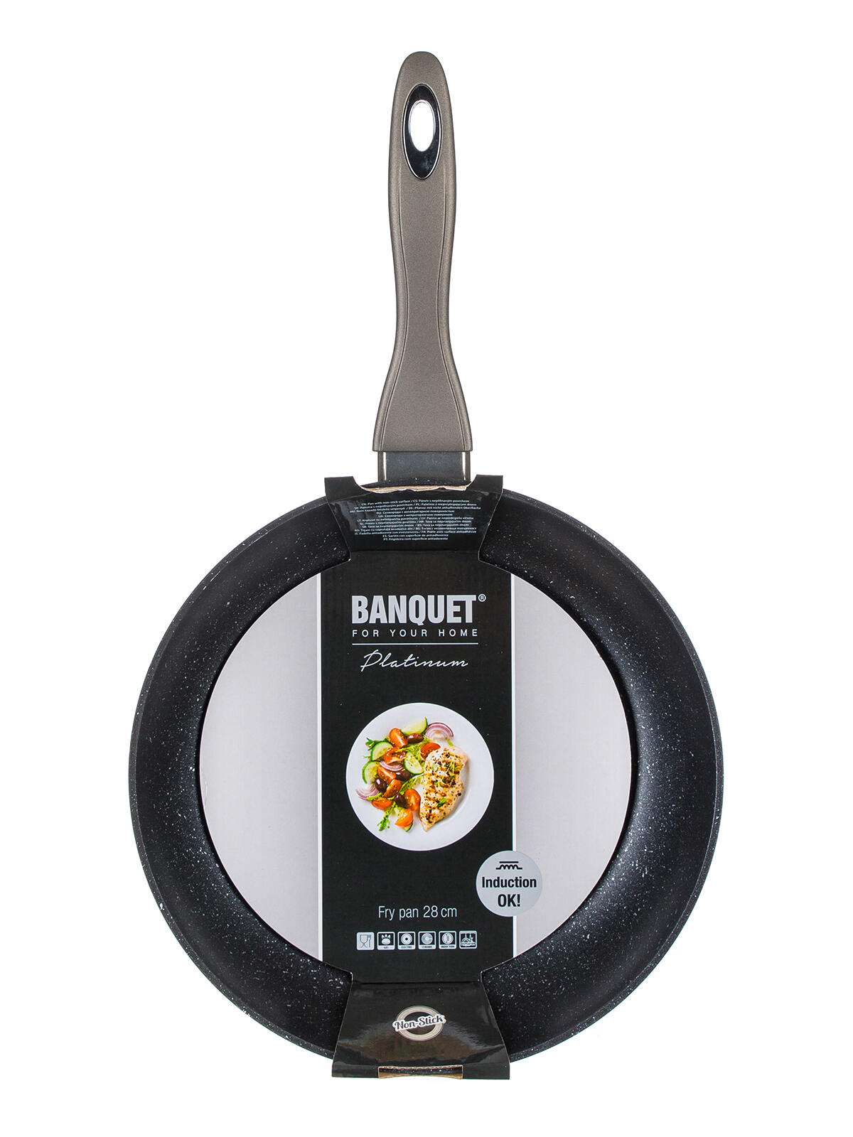 pánev 28x5,3cm nepřiln.povrch METALLIC PLATINUM