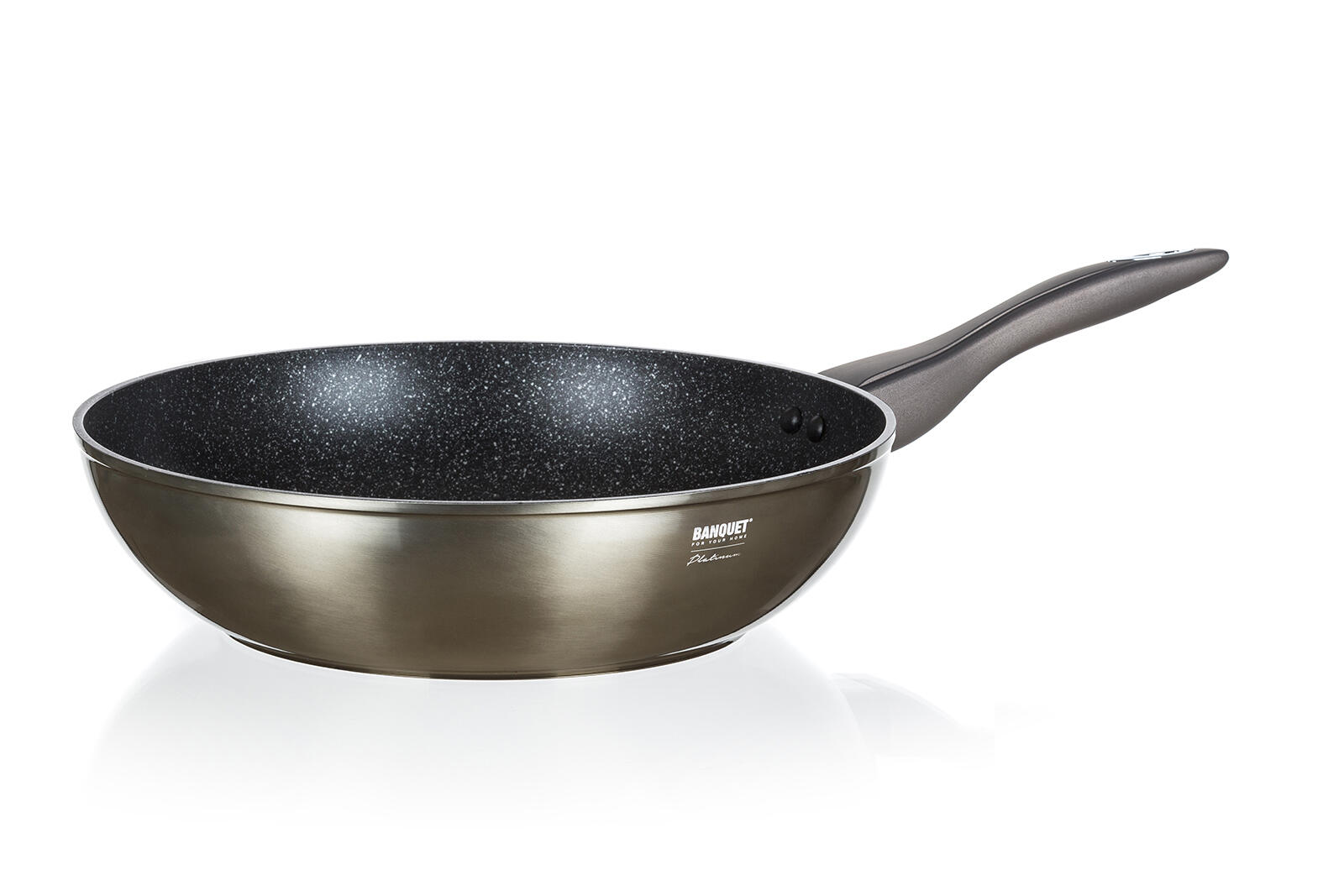 pánev WOK 28x7,8cm nepřiln.povrch METALLIC PLATINUM 1.05 Kg MTA MAXMIX Sklad14 369393