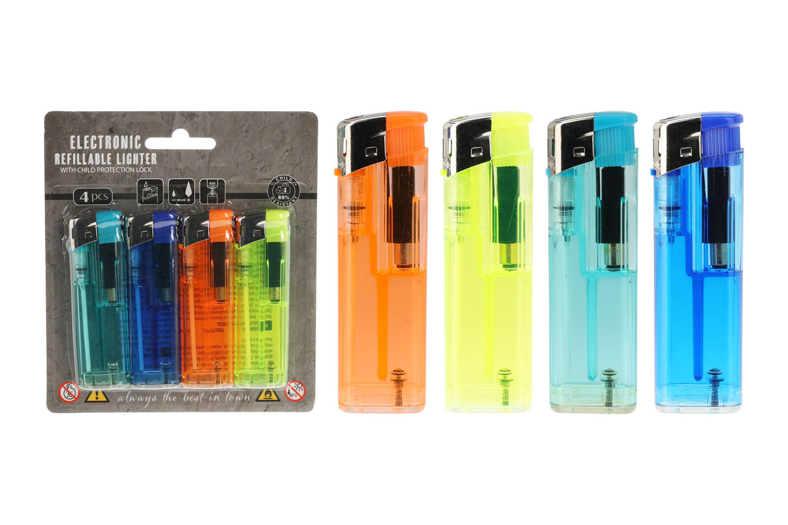 zapalovač kapesní plnicí mix barev (4ks) 0.07 Kg MTA MAXMIX Sklad14 385833