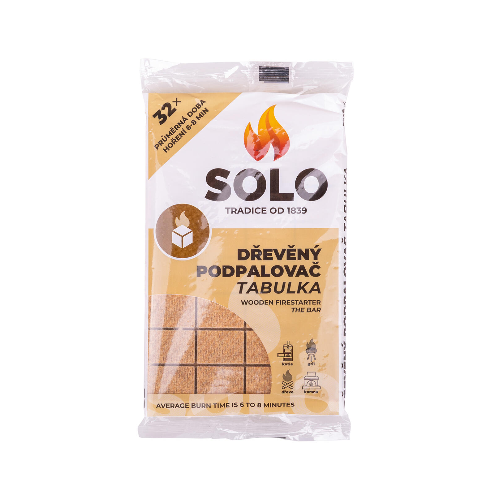 podpalovač dřevěný SOLO tabulka (32ks) 0.19 Kg MTA MAXMIX Sklad14 667505 8595025704924
