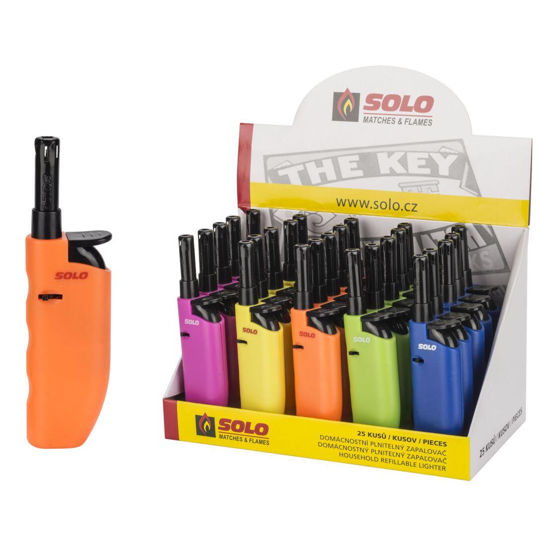 zapalovač SOLO 12cm plamínkový mix barev 0.03Kg MAT MAXMIX Sklad14 667521