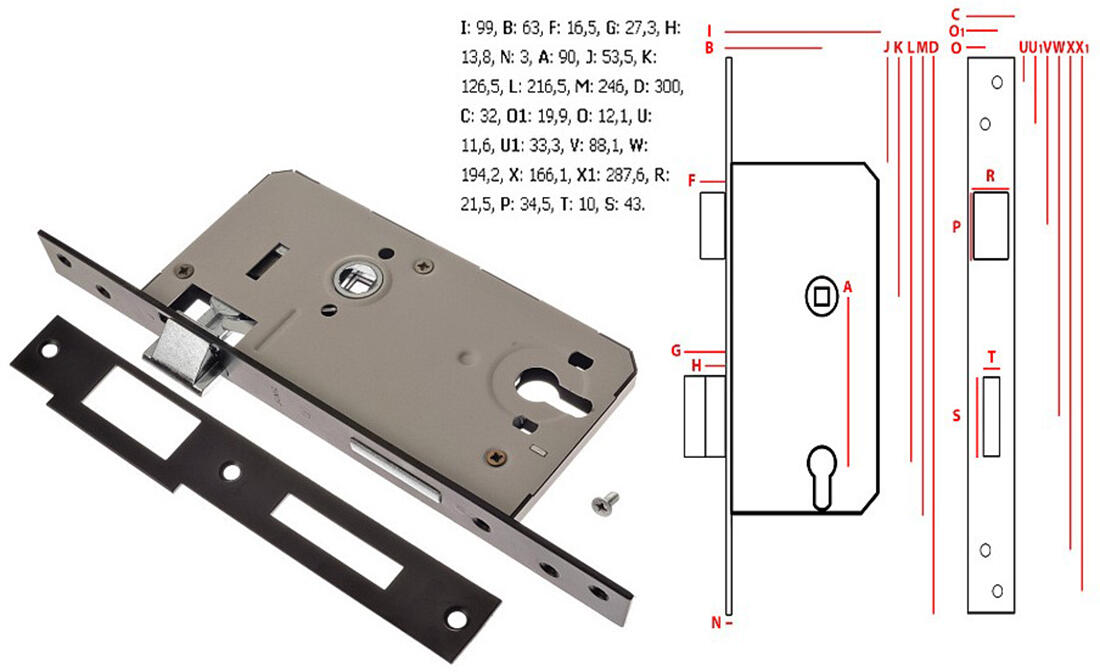 zámek vratový 90 P cyl.vl./převod 1.12 Kg MTA MAXMIX Sklad14 523583