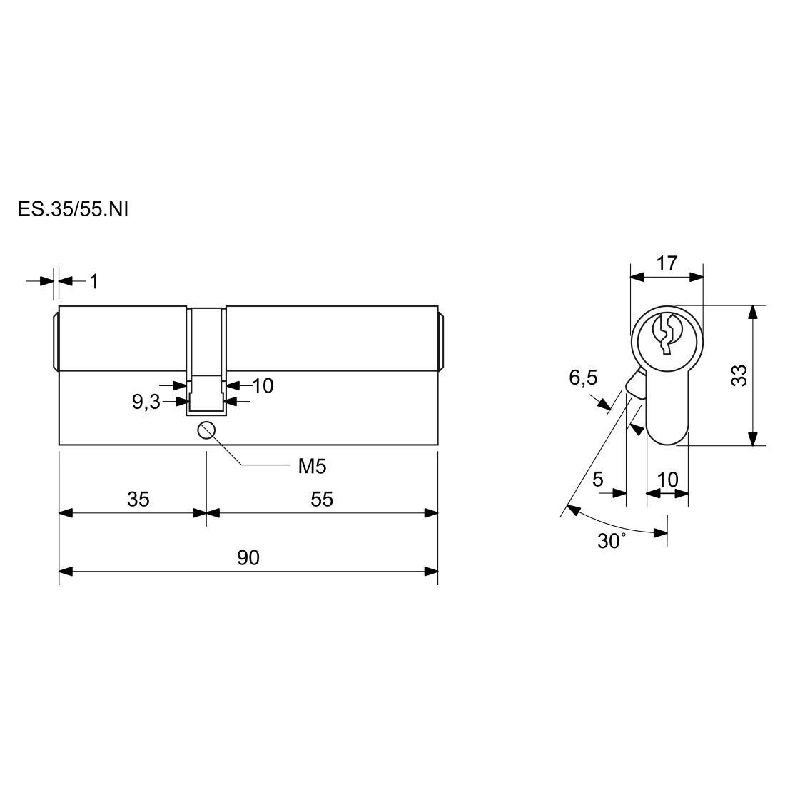 vložka cylindrická 35+55 6kl. Ni, 3.třída bezpečnosti  RICHTER 0.35 Kg MTA MAXMIX Sklad14 495064