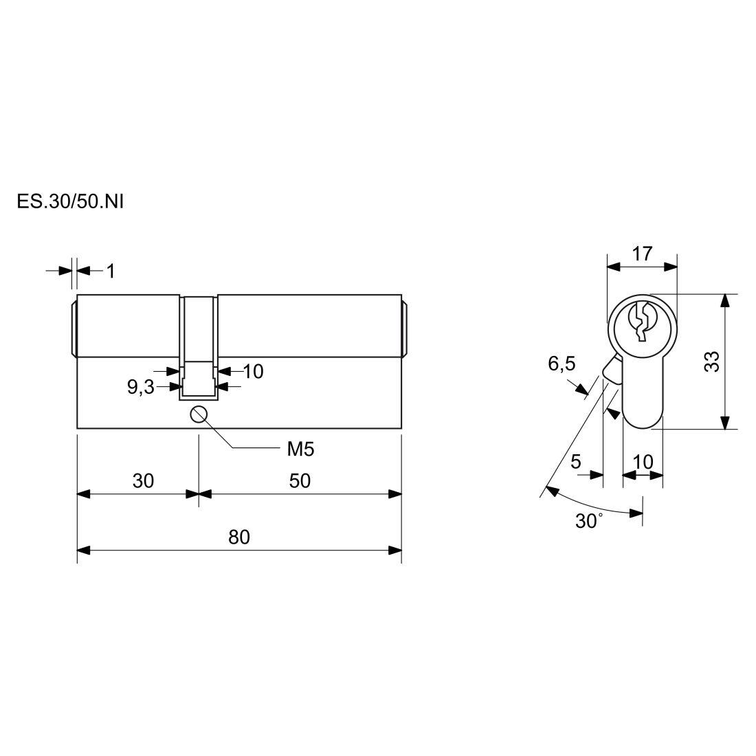 vložka cylindrická 30+50 6kl. Ni, 3.třída bezpečnosti  RICHTER 0.33 Kg MTA MAXMIX Sklad14 495070