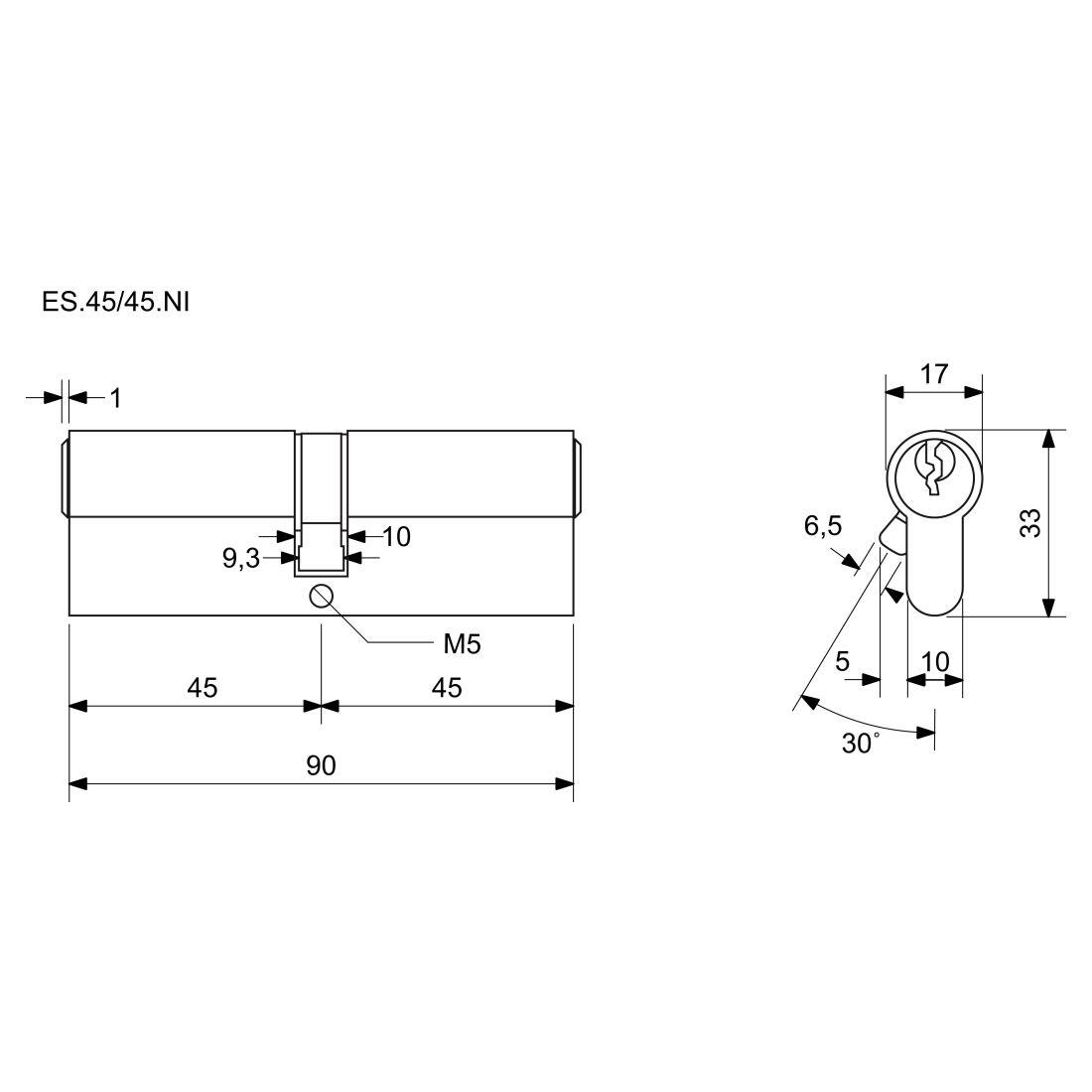 vložka cylindrická 45+45 6kl. Ni, 3.třída bezpečnosti  RICHTER 0.35 Kg MTA MAXMIX Sklad14 495071