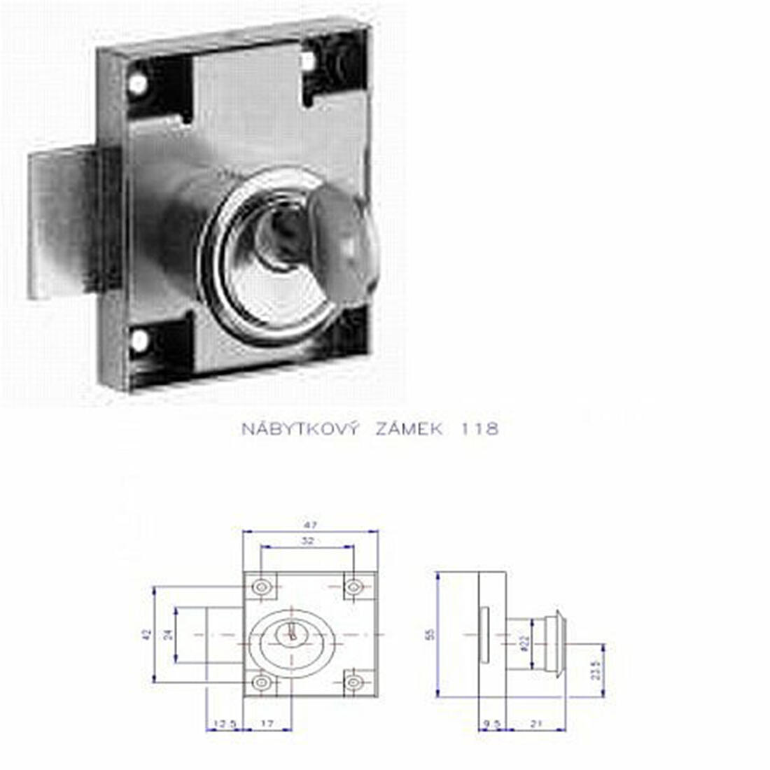 zámek zásuvkový AVES 118 Ni 0.19 Kg MTA MAXMIX Sklad14 523861