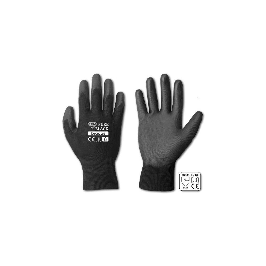 rukavice PURE BLACK PU  9 0.03 Kg MTA MAXMIX Sklad14 715671