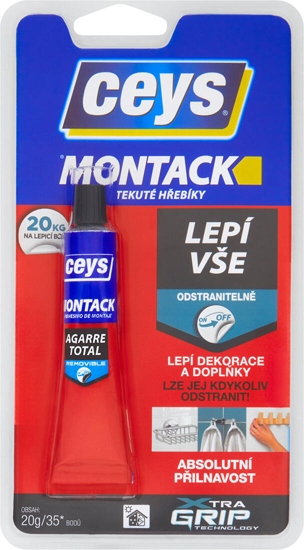 lepidlo montážní  20g MONTACKCEYS tekuté hřebíky, odstranitelné 0.02 Kg MTA MAXMIX Sklad14 505423