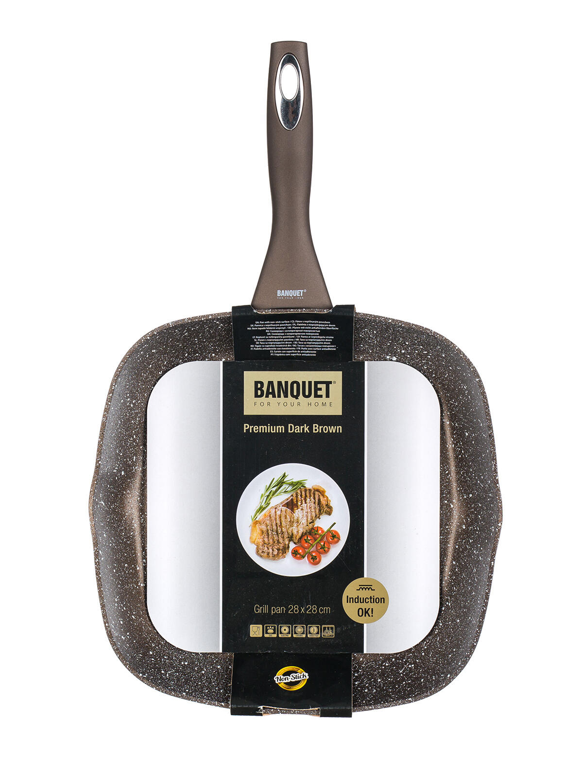 pánev steaková 28x28x4,8cm nepřiln.povrch GRANITE Dark Brown 0.96 Kg MTA MAXMIX Sklad14 369775