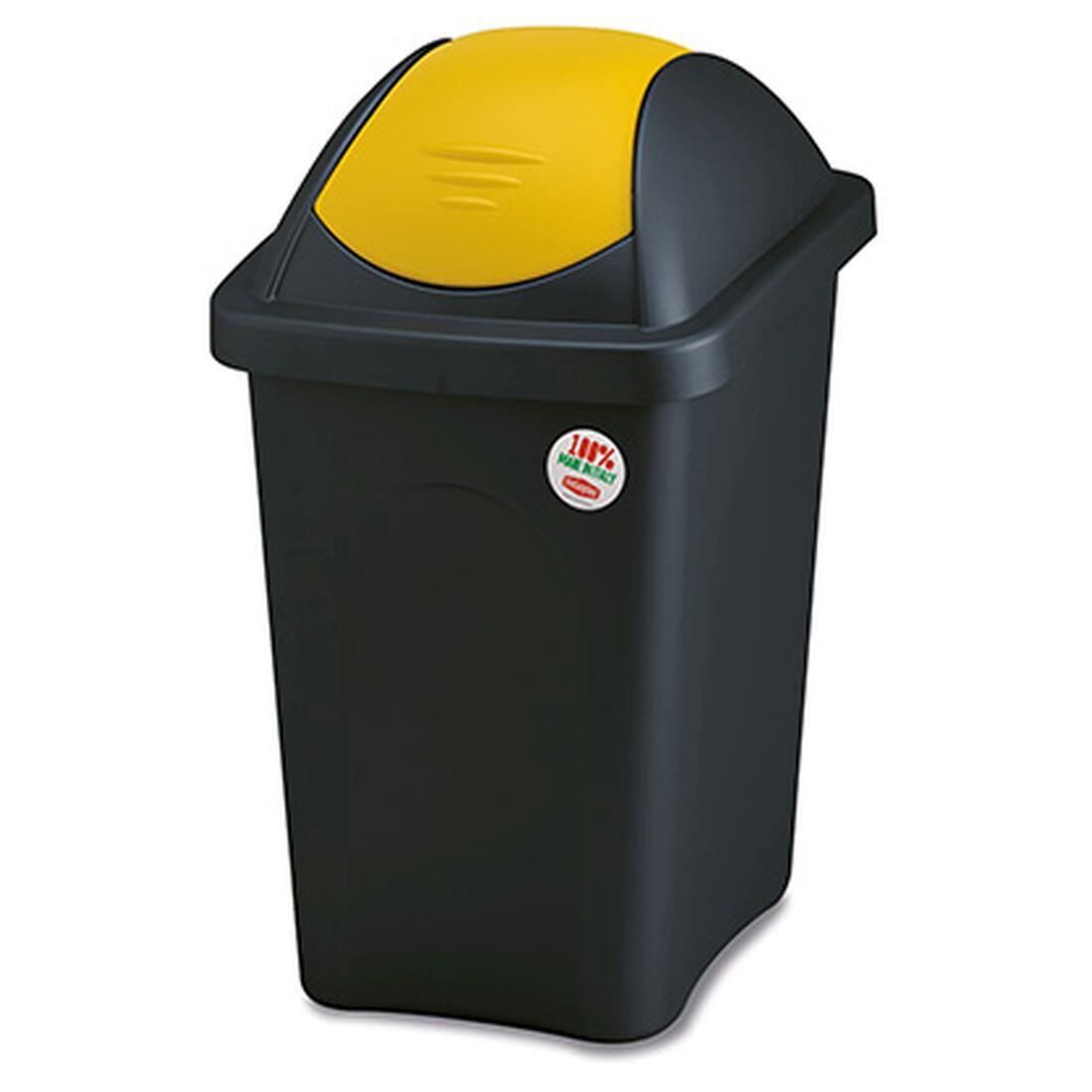 koš odp.výklop.MULTIPAT 30l obdél.ČER/ŽL víko PH 0.9Kg MAT MAXMIX Sklad14 249103
