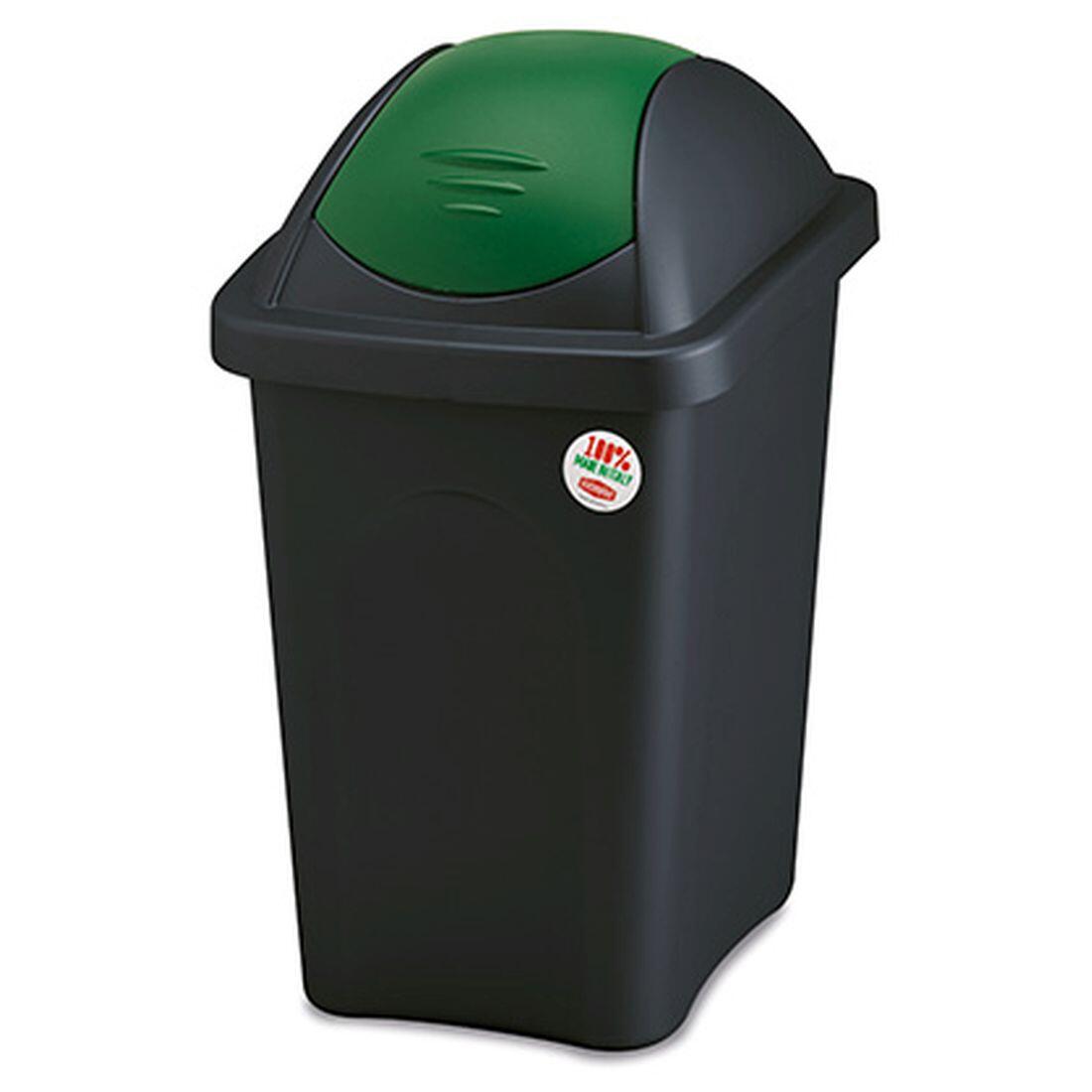 koš odp.výklop.MULTIPAT 30l obdél.ČER/ZE víko PH 0.9Kg MAT MAXMIX Sklad14 249106