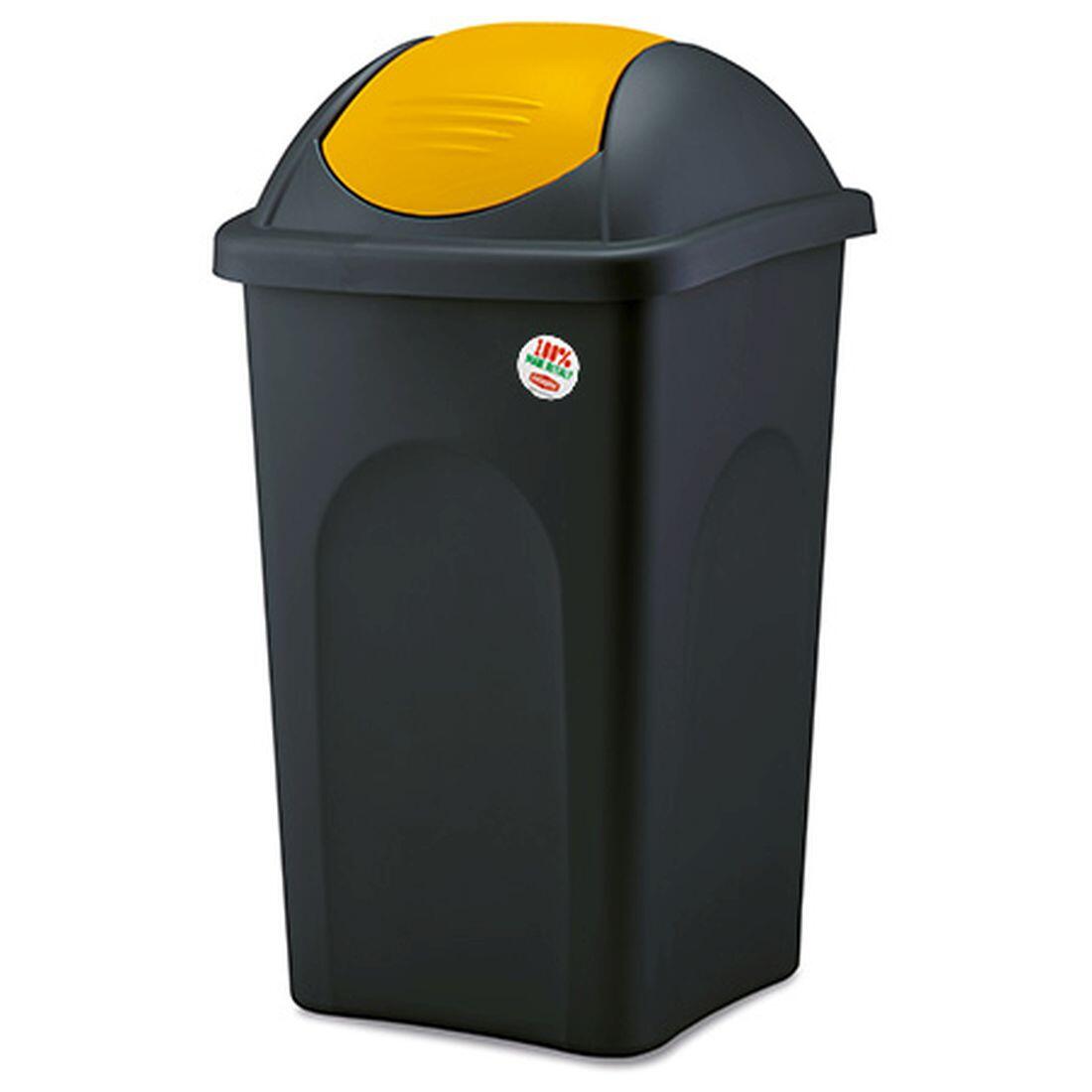 koš odp.výklop.MULTIPAT 60l čtverc.ČER/ŽL víko PH 1.62Kg MAT MAXMIX Sklad14 249107