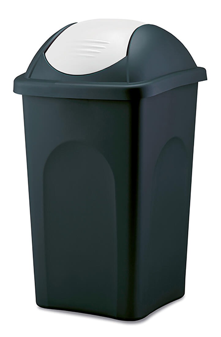koš odp.výklop.MULTIPAT 60l čtverc.ČER/BÍ víko PH 1.62Kg MAT MAXMIX Sklad14 249109