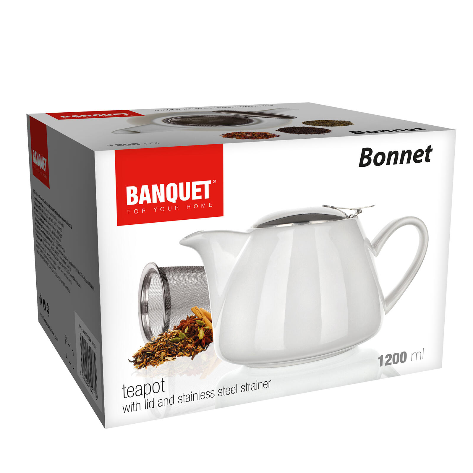 konvice 1,2l BONNET keramická BÍ s nerez sítkem