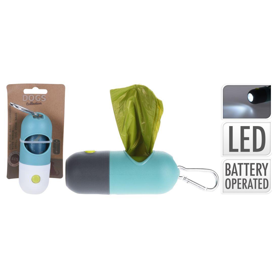 zásobník na sáčky DOGS s LED světlem a karabinou 0.07 Kg MTA MAXMIX Sklad14 386079
