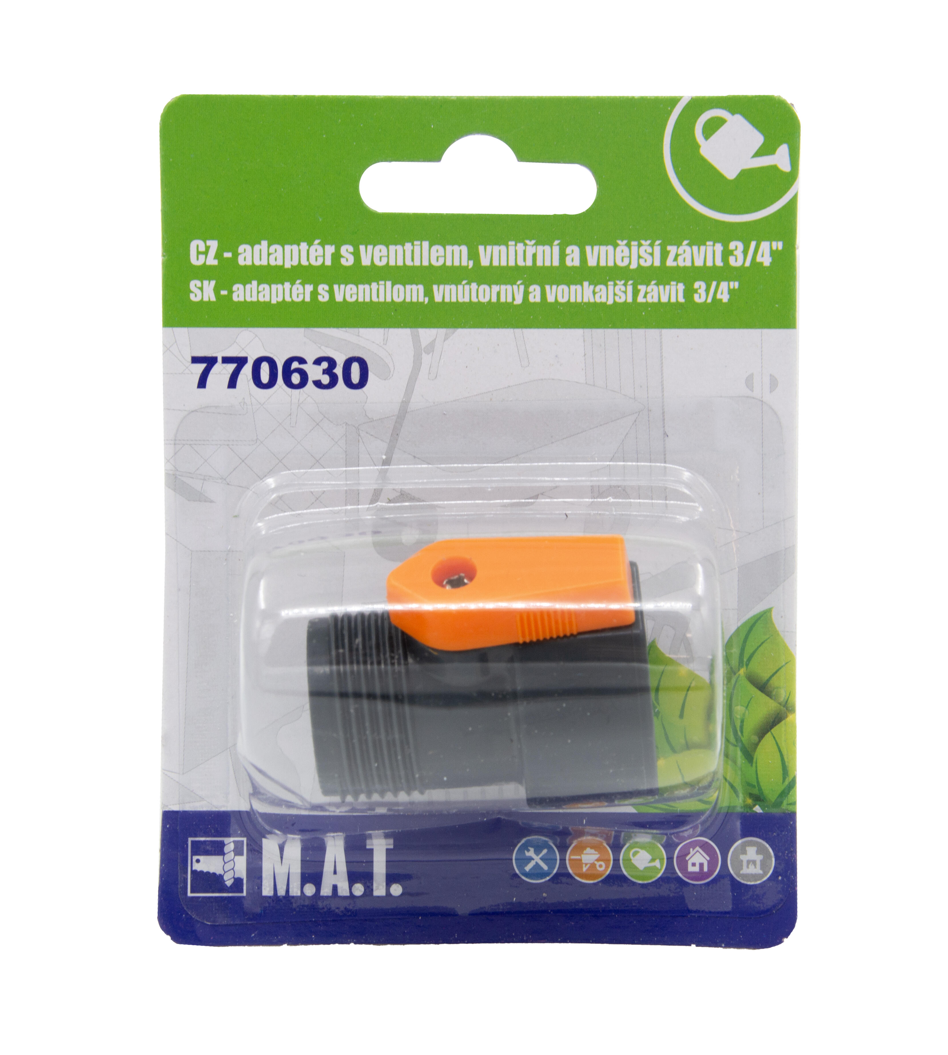 adaptér s ventilem, vnitřní a vnější závit 3/4" 0.25 Kg MTA MAXMIX Sklad14 770630