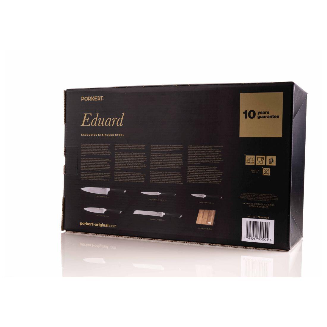 nůž EDUARD sada 5díl. + bambusový blok magnetický 2.37 Kg MTA MAXMIX Sklad14 224300