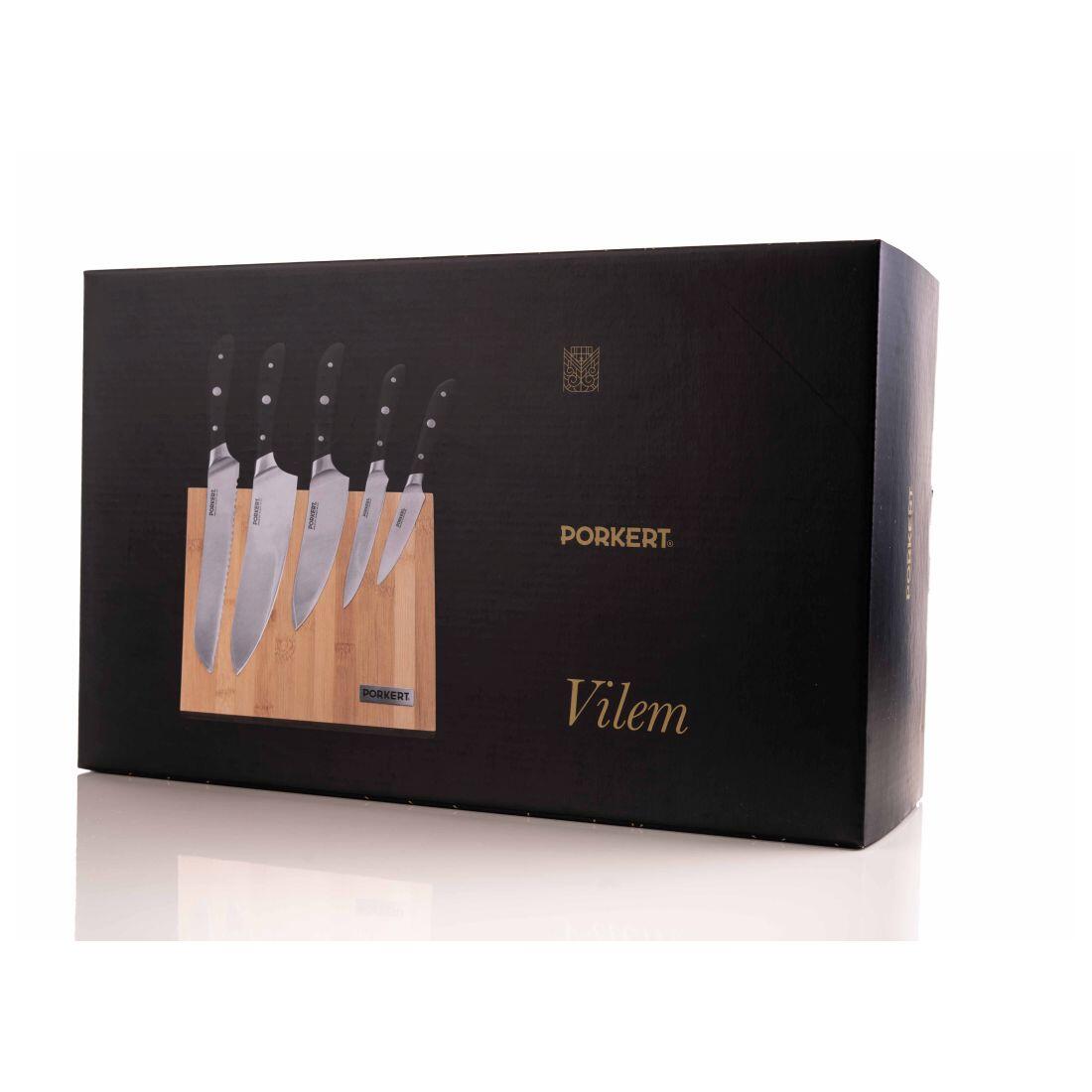 nůž VILEM sada 5díl. + bambusový blok magnetický 2.32 Kg MTA MAXMIX Sklad14 224306
