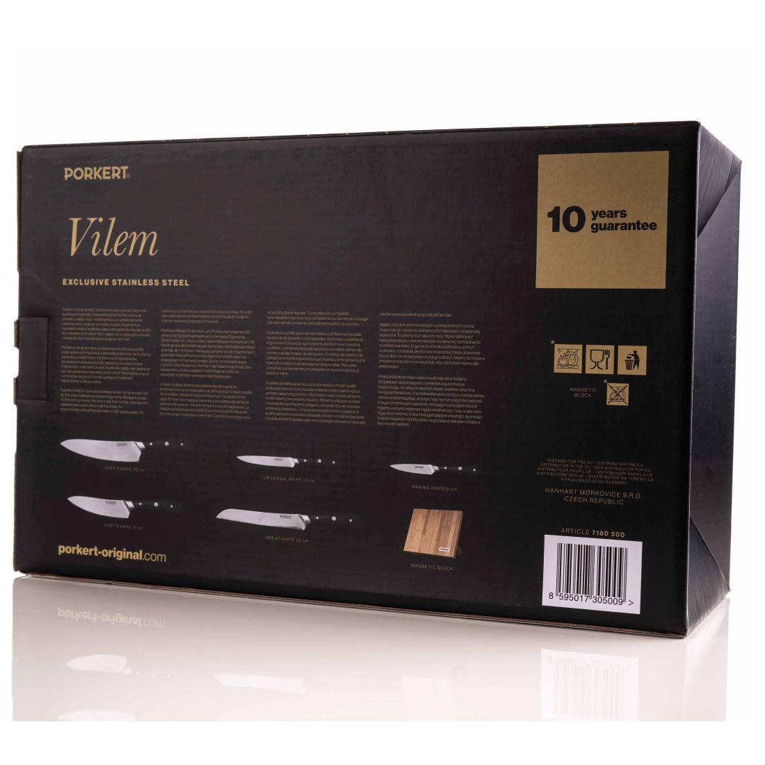 nůž VILEM sada 5díl. + bambusový blok magnetický 2.32 Kg MTA MAXMIX Sklad14 224306