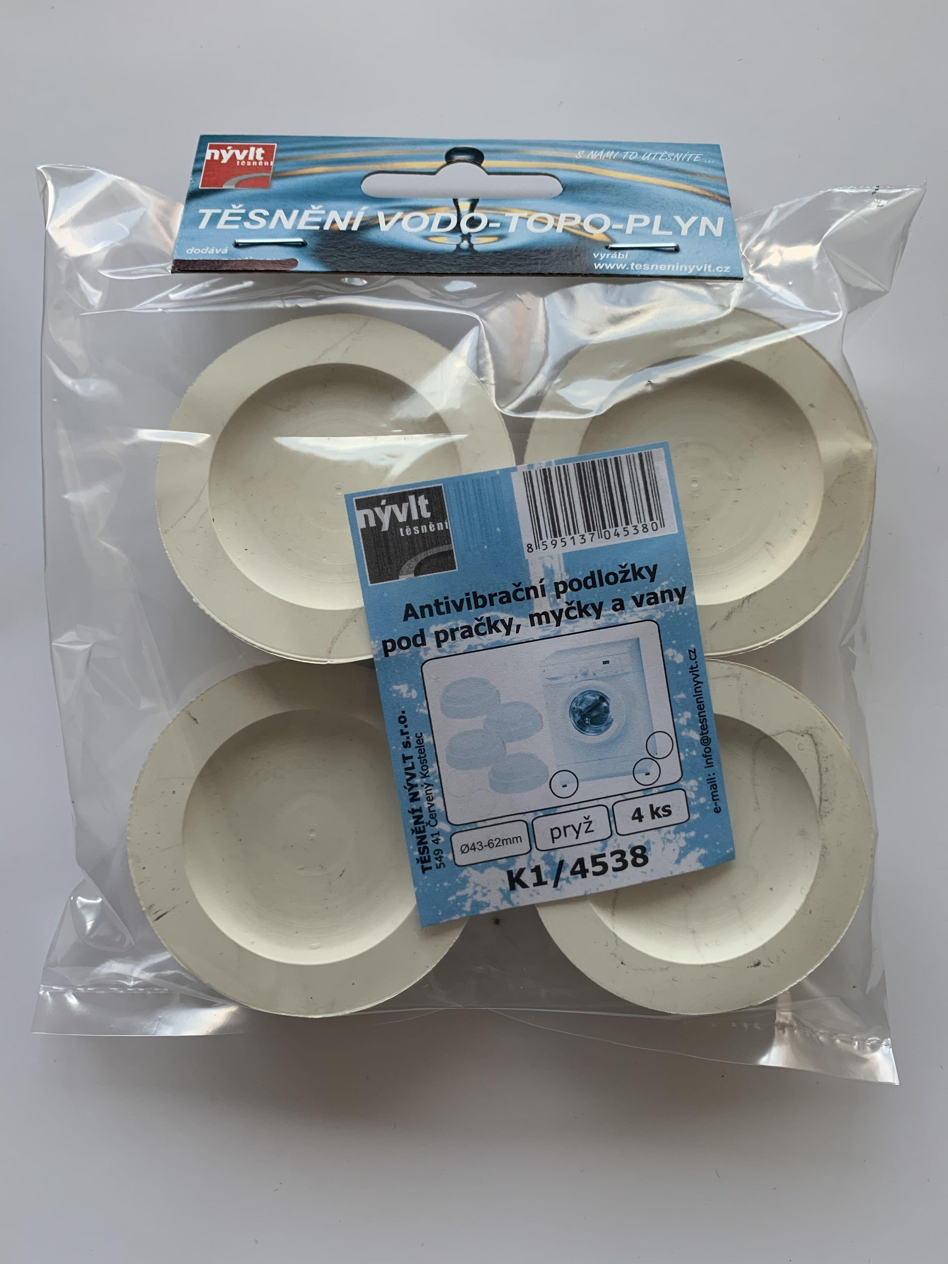 podložka antivibrační pro pračky,myčky,vany (4ks) K1/4538 0.19 Kg MAXMIX Sklad14 606056 26