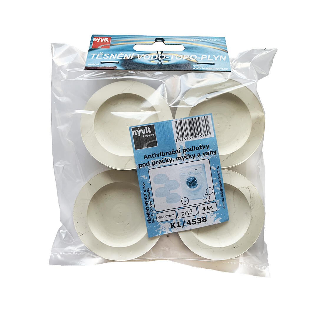 podložka antivibrační pro pračky,myčky,vany (4ks) K1/4538 0.19 Kg MTA MAXMIX Sklad14 606056