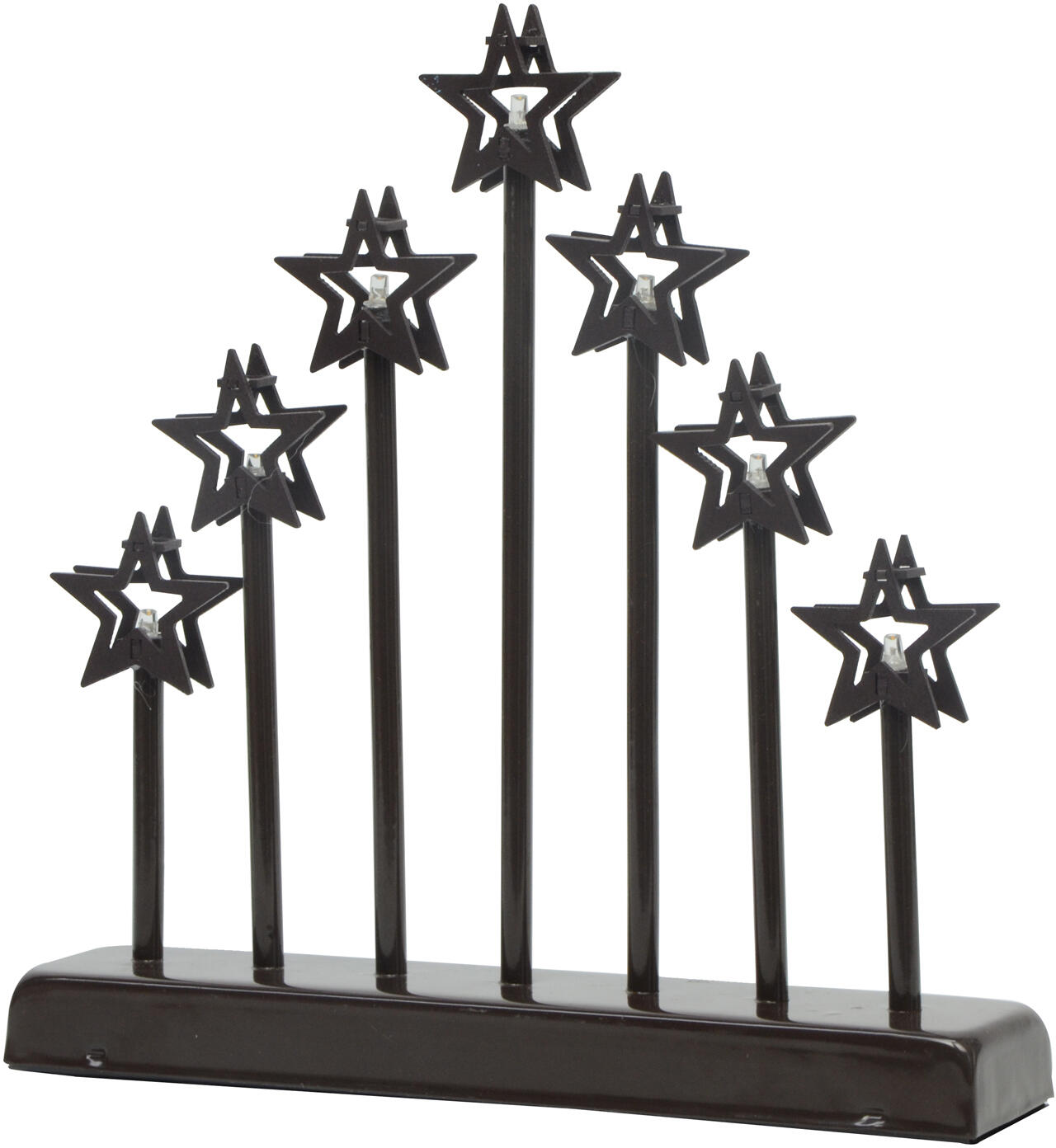svícen vánoční 7 svíček LED,teplá BÍ,hvězda,kov.,26x6x27cm 0.45 Kg MTA MAXMIX Sklad14 791887 8590419790903