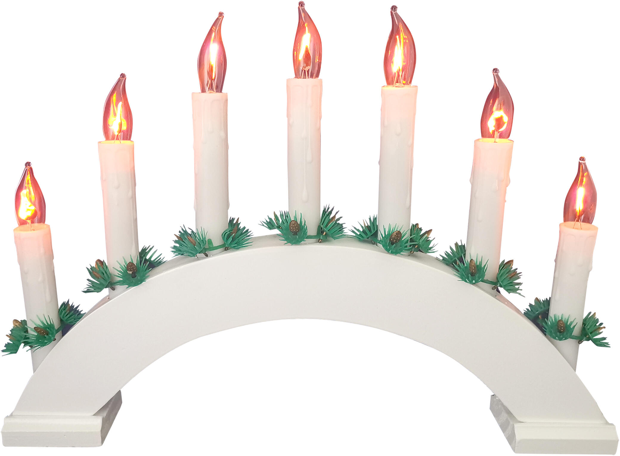 svícen vánoční el. 7 svíček PLAMEN,oblouk,dřev.BÍ,do zásuvky 0.51 Kg MAXMIX Sklad14 791879 33