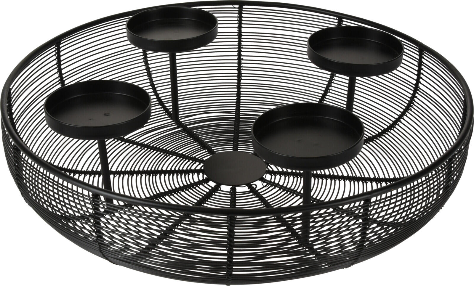 svícen na 4 svíčky kul.pr.36x10cm kov.drátěný ČER 1.02 Kg MTA MAXMIX Sklad14 386253