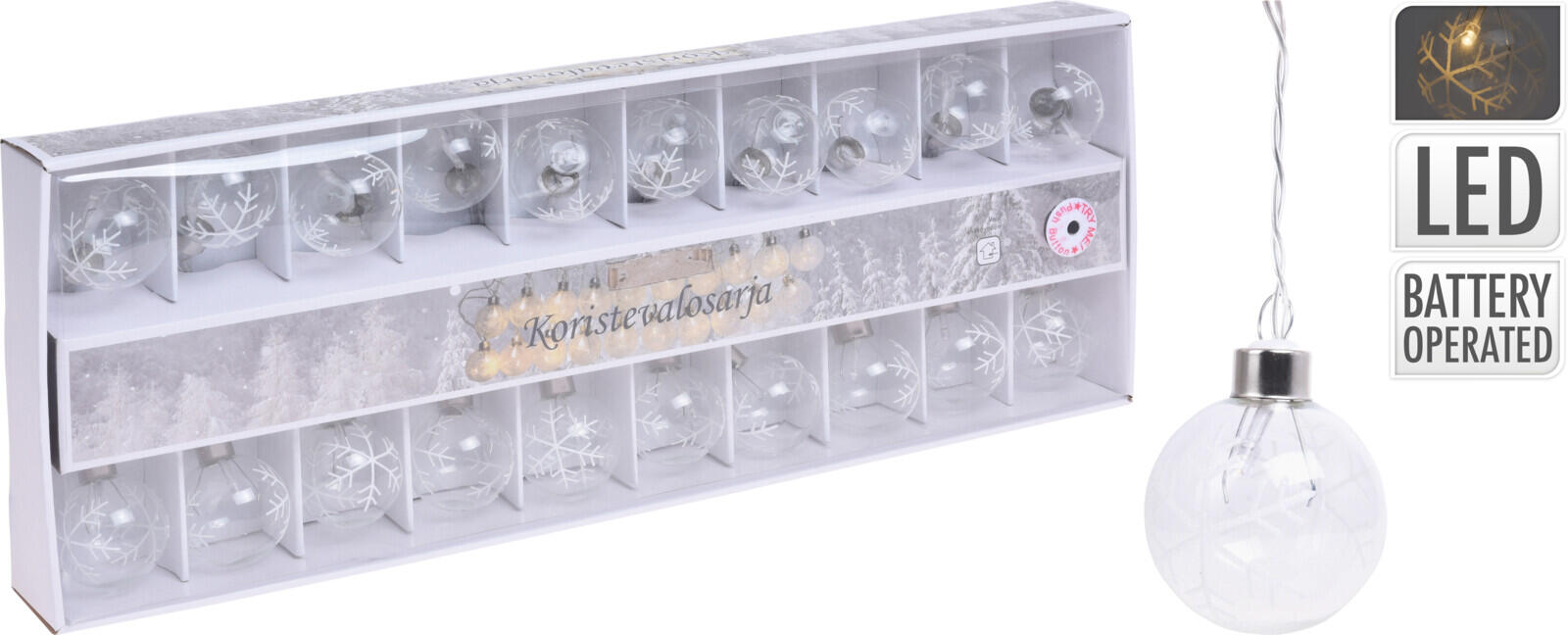 osvětlení KOULE pr.5cm, 7m, 20LED skl. 0.34 Kg MTA MAXMIX Sklad14 386258