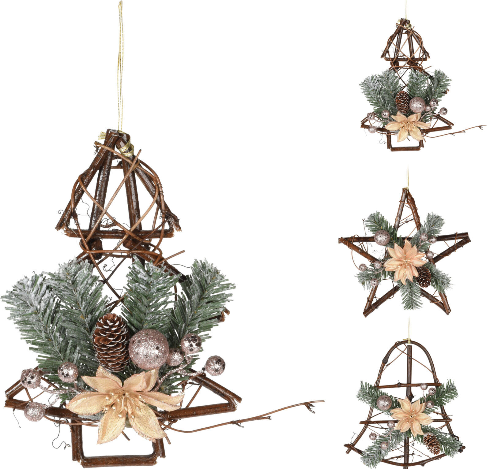 dekorace závěsná VÁNOČNÍ 25cm RATAN/PV mix motivů 0.07 Kg MTA MAXMIX Sklad14 386273