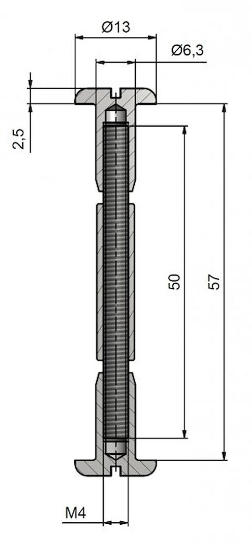 kování spojovací 57mm Zn      (1ks) 0.01 Kg MTA MAXMIX Sklad14 479052
