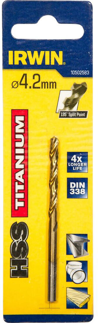 vrták do kovu HSS TITANIUM  4,2x43/75mm IRWIN 0.01 Kg MTA MAXMIX Sklad14 671284 5709131282990