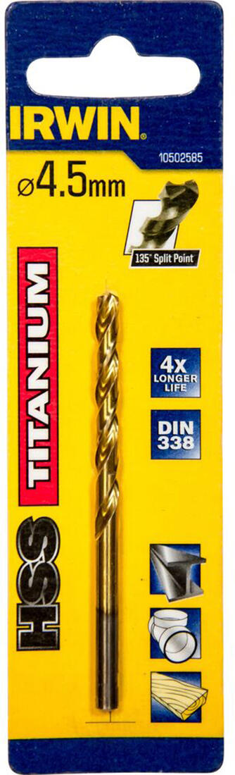 vrták do kovu HSS TITANIUM  4,5x47/80mm IRWIN 0.01 Kg MTA MAXMIX Sklad14 671287 5709131283072
