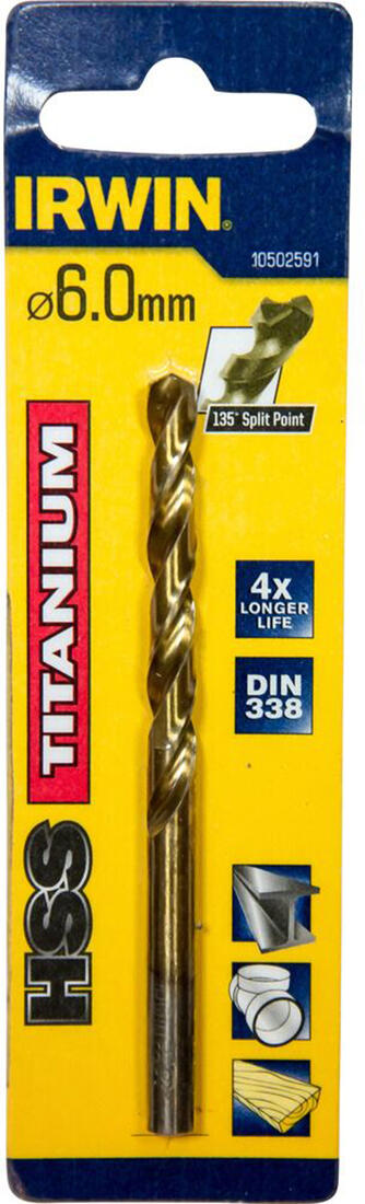 vrták do kovu HSS TITANIUM  6,0x57/93mm IRWIN 0.02 Kg MTA MAXMIX Sklad14 671295