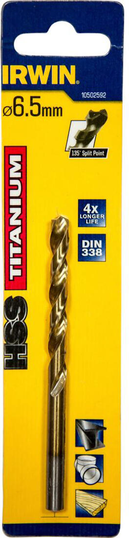 vrták do kovu HSS TITANIUM  6,5x63/101mm IRWIN 0.02 Kg MTA MAXMIX Sklad14 671296