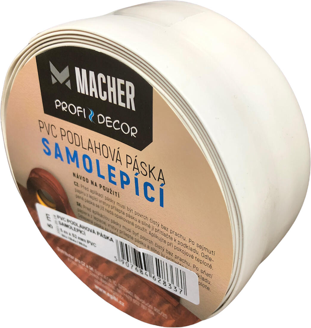 lemovka podlahová samolepicí 52mm/5m PVC BÍ 0.42 Kg MTA MAXMIX Sklad14 801001 5907684628337