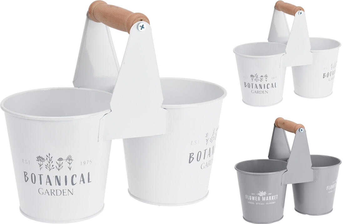 květináč dekorační double 23,5x11,5x10,8cm, kov, mix dekorů, mix b 0.23 Kg MTA MAXMIX Sklad14 386470